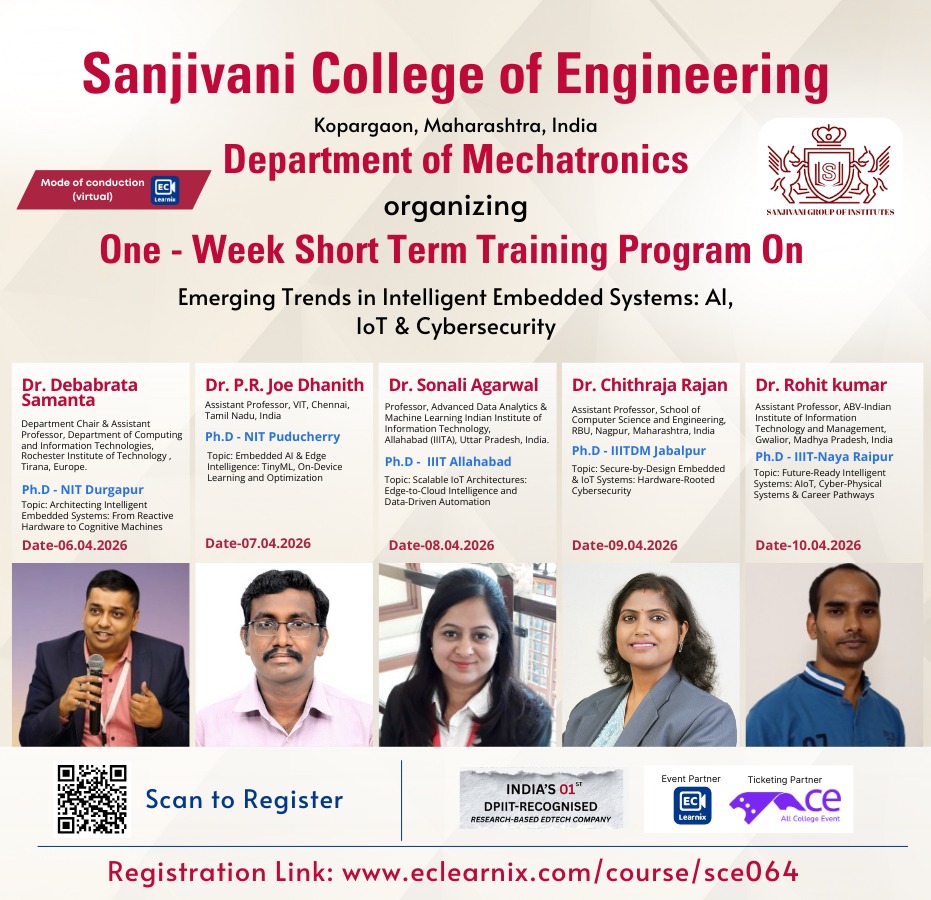One-Week Short Term Training Program on Emerging Trends in Intelligent Embedded Systems: AI, IoT & Cybersecurity 2026 Training Program Poster 